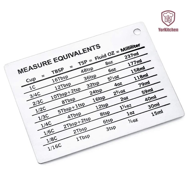 Stainless Steel Refrigerator Magnet Measurement Conversion Chart Accessories Kitchen Baking Home Tool
Stainless Steel Refrigerator Magnet Measurement Conversion Chart Accessories Kitchen Baking Home Tool