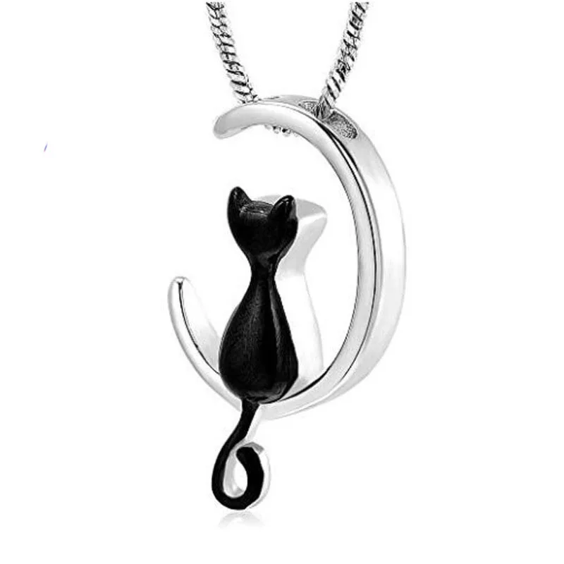 Moon cat design enamel black fashionable hollow cremation cat pendant cute pendant stainless steel women necklace
Moon cat design enamel black fashionable hollow cremation cat pendant cute pendant stainless steel women necklace
