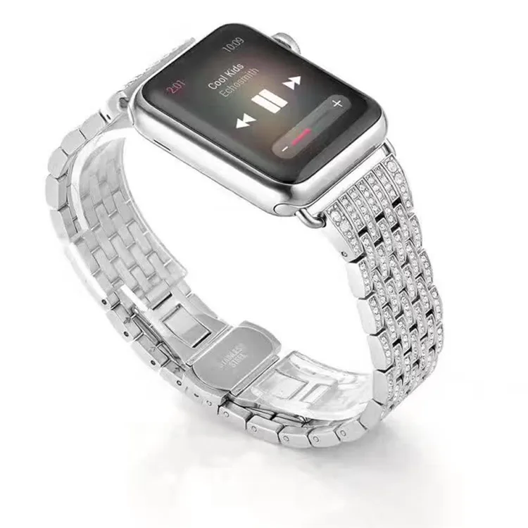 Hot Sale Luxury Stainless Steel Diamond Smart Apple Watch Bands for iWatch Diamond Strap
Hot Sale Luxury Stainless Steel Diamond Smart Apple Watch Bands for iWatch Diamond Strap