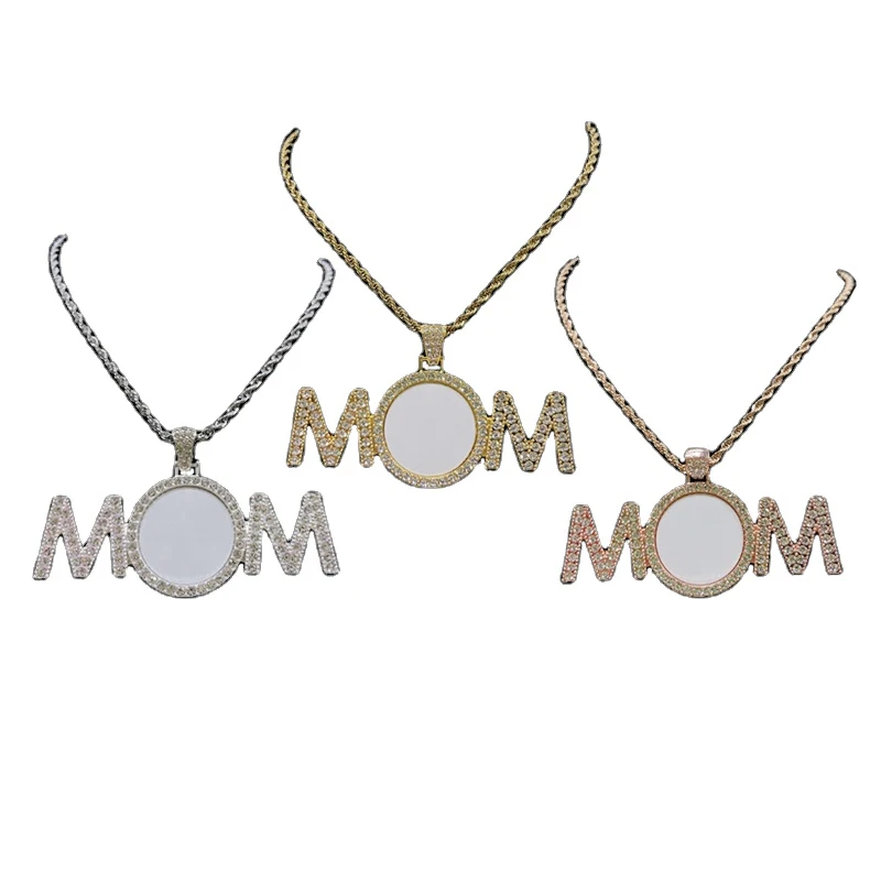 Fashion Customized Photo Jewelry Sublimation Blank MOM Necklace With Rope Chain For Mother's Gifts, Gold/silver/rose gold
Fashion Customized Photo Jewelry Sublimation Blank MOM Necklace With Rope Chain For Mother's Gifts, Gold/silver/rose gold