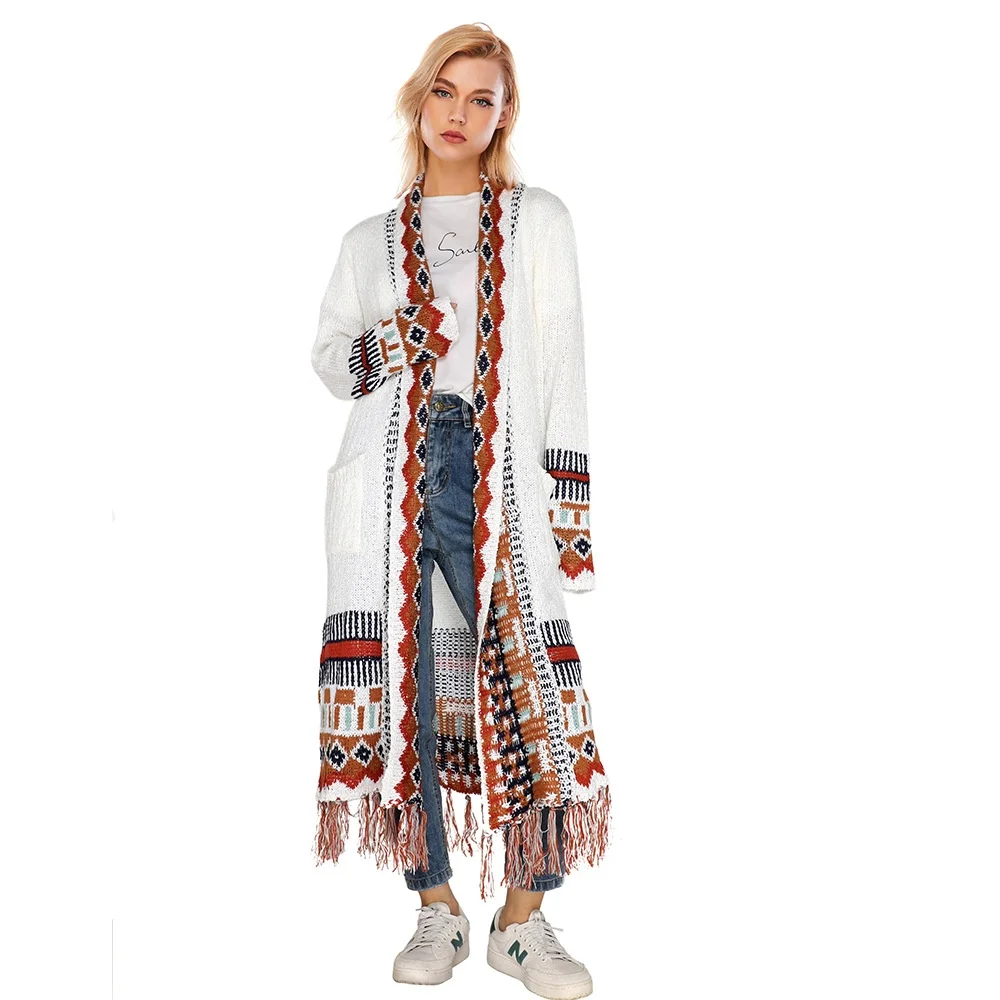 Spring Ladies Cardigan and knitwear Sweater Extra Long Bohemian Tassel Cardigan para mujer Sweater Cardigan Long Women
Spring Ladies Cardigan and knitwear Sweater Extra Long Bohemian Tassel Cardigan para mujer Sweater Cardigan Long Women