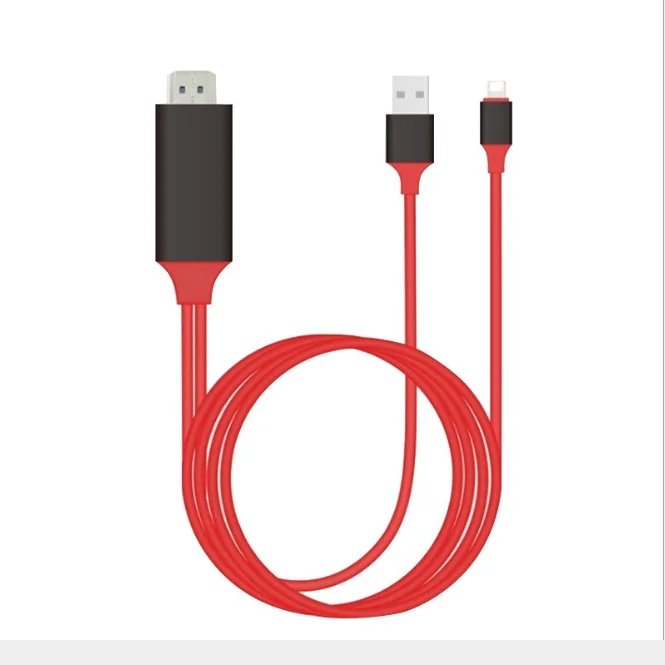 USB to HDMI Cable 2 in 1 adapter 8pin Lighting to HDMI Video Digital AV Adapter for iPhone 11 and iPad Pro and more, Black/red/white
USB to HDMI Cable 2 in 1 adapter 8pin Lighting to HDMI Video Digital AV Adapter for iPhone 11 and iPad Pro and more, Black/red/white