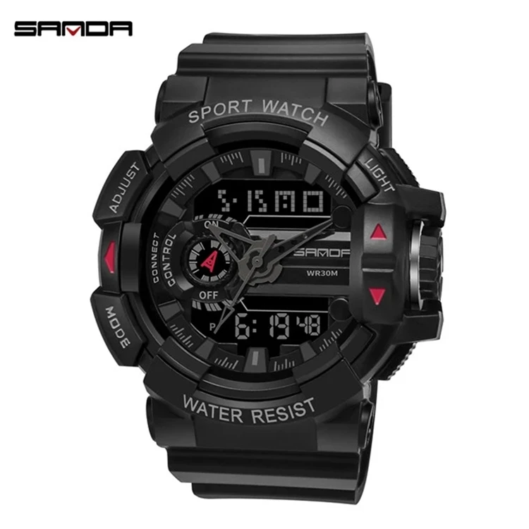 

Sanda 599 Men's Fashion Sports Watch Men's Military Watch Alarm Clock Shockproof Waterproof Digital Watch reloj hombre