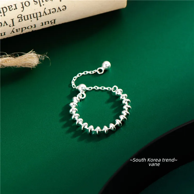 925 Sterling Silver Ring Finger Jewelry Minimalist Personalized Adjustable S925 Beaded Chain Ring Accessories
925 Sterling Silver Ring Finger Jewelry Minimalist Personalized Adjustable S925 Beaded Chain Ring Accessories