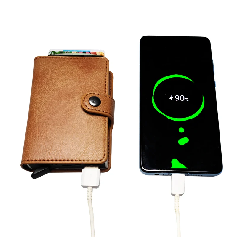 Eime Anti Scan RFID aluminum MIini Pop Up Power Bank card leather Wallet, Customized color
Eime Anti Scan RFID aluminum MIini Pop Up Power Bank card leather Wallet, Customized color