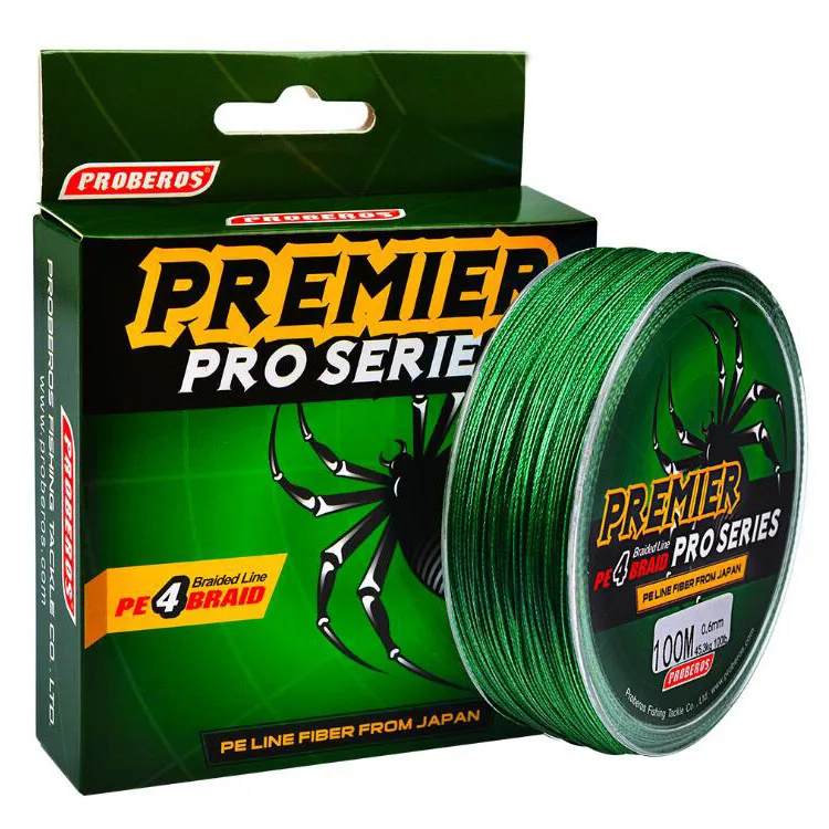 

2022 New Proberos fishing line 4 trands 100m 6LB-100LB PE braided lines yellow green red gray blue fishing tackle pesca lure, 5 colors