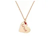Fashion Manufacturer's Jewelry 14K Gold Plated Heart Necklace with Diamond Ruby Love Charm Pendant for Women