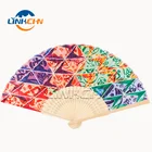 Hand Fans Logo Fan Hand Fan Factory Elegant Bamboo Silk Hand Fans With Your Own Logo