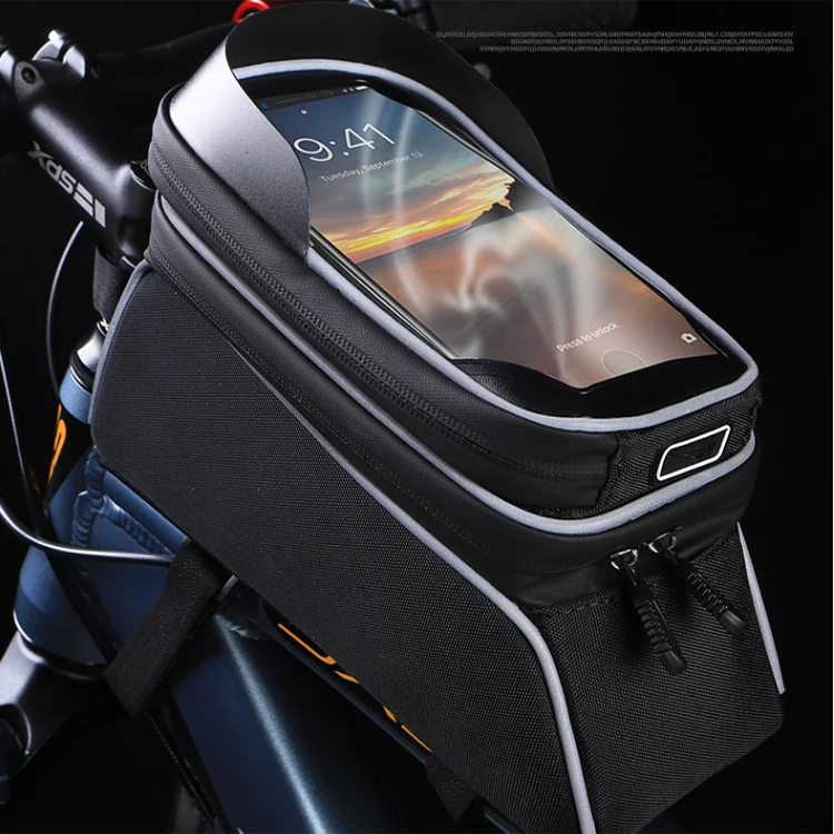Factory Multifunctional Touch Screen Phone Cover Bike Mount Storage Bag Front Frame Phone Case Bicycle Bag, Picture shows
Factory Multifunctional Touch Screen Phone Cover Bike Mount Storage Bag Front Frame Phone Case Bicycle Bag, Picture shows