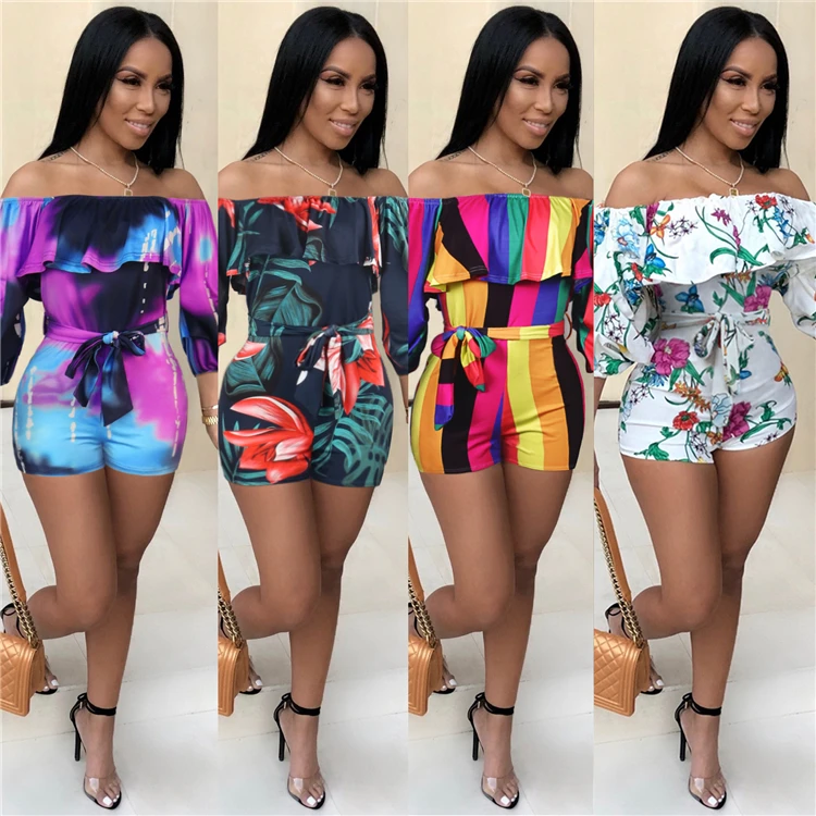 D96050 New arrivals 2021 sexy off shoulder fat women jumpsuits shorts printed stacked sleeve belt jumpsuit
D96050 New arrivals 2021 sexy off shoulder fat women jumpsuits shorts printed stacked sleeve belt jumpsuit