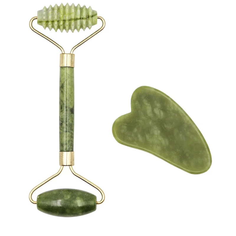 Wholesale Custom Logo Masajeador Rodillo Facial Jade Stone Massage Roller Gua Sha Tool Set Green Xiuyan Jade Roller For Face
Wholesale Custom Logo Masajeador Rodillo Facial Jade Stone Massage Roller Gua Sha Tool Set Green Xiuyan Jade Roller For Face