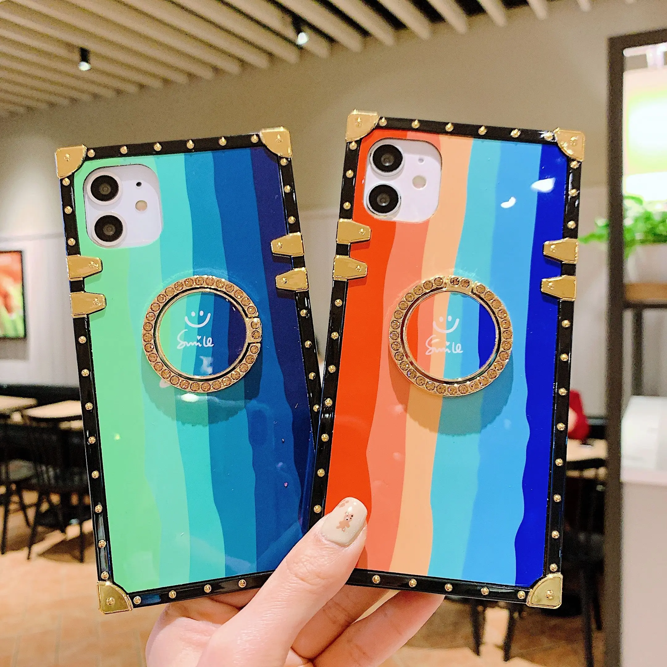 For iPhone 12 11 Pro Max XR Xs Max 6 7 8 Plus Luxury Diamond Shiny Bling Glitter Rainbow Holder Stand Phone Case For Girl
For iPhone 12 11 Pro Max XR Xs Max 6 7 8 Plus Luxury Diamond Shiny Bling Glitter Rainbow Holder Stand Phone Case For Girl