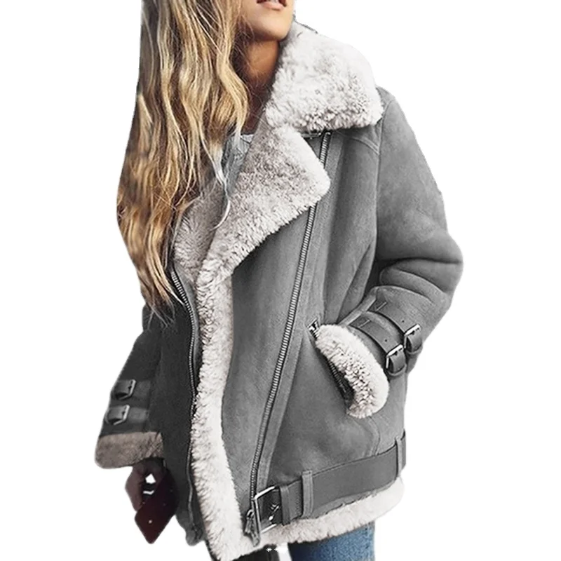 Winter Women Punk Style Faux Fur Fleece Coat Outwear Warm Lapel Biker Aviator Jackets Lady Leather Velvet Stand Collar Warm Coat, 4 colors
Winter Women Punk Style Faux Fur Fleece Coat Outwear Warm Lapel Biker Aviator Jackets Lady Leather Velvet Stand Collar Warm Coat, 4 colors