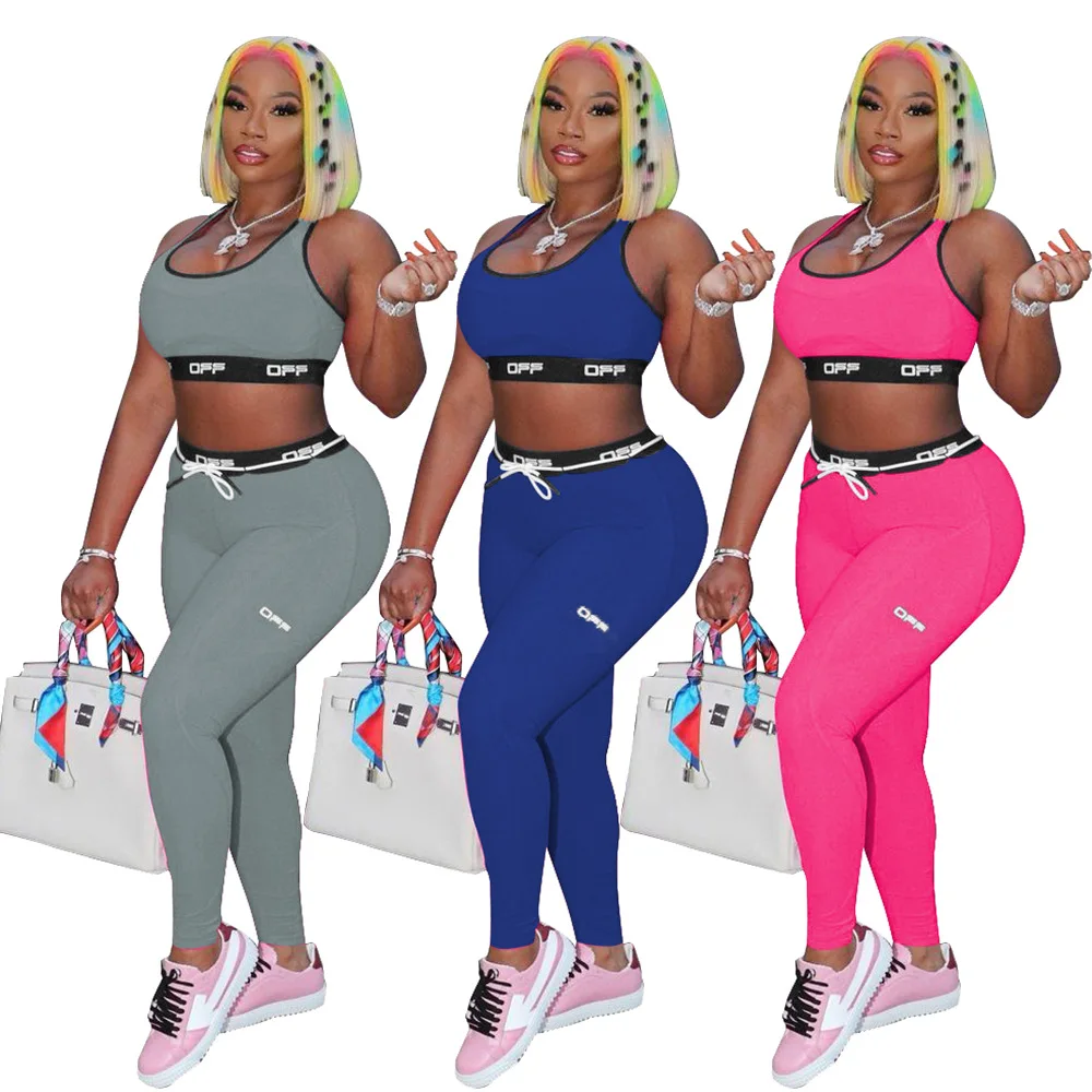 YD - Z1005 Summer casual two piece set women clothing with letter printing sleeveless top+ long pants fashion 2 piece set women
YD - Z1005 Summer casual two piece set women clothing with letter printing sleeveless top+ long pants fashion 2 piece set women