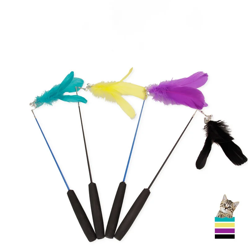 Cat stick telescopic rod cat stick cat toy with bell with sound feather 4 colors EVA handle 
Cat stick telescopic rod cat stick cat toy with bell with sound feather 4 colors EVA handle