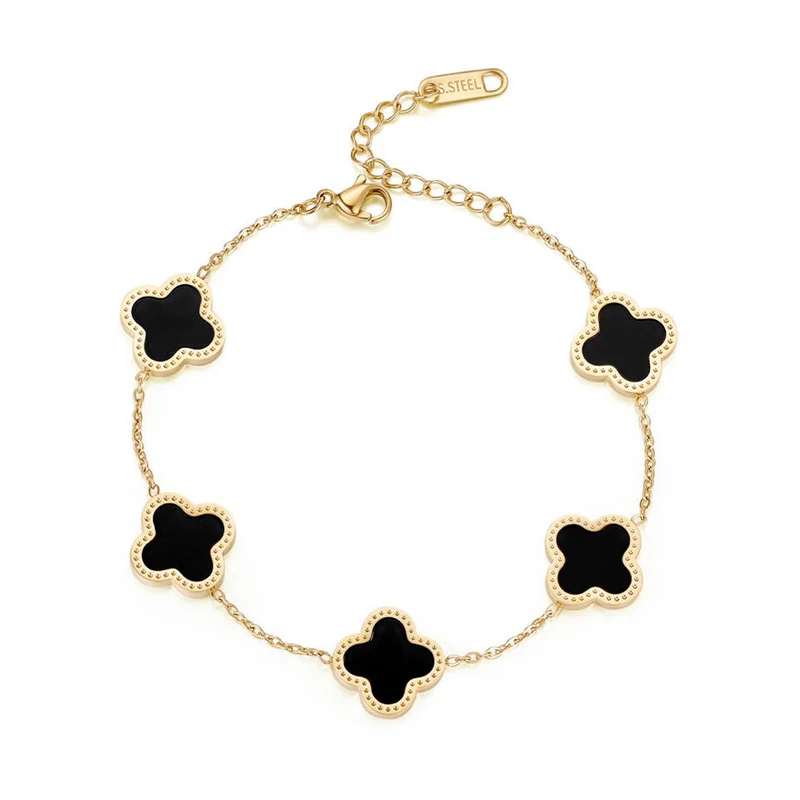 Wholesale Hot Sale Jewelry Luxury Gift Stainless Steel 18K Gold Women Lucky Flower Bracelet, As picture
Wholesale Hot Sale Jewelry Luxury Gift Stainless Steel 18K Gold Women Lucky Flower Bracelet, As picture