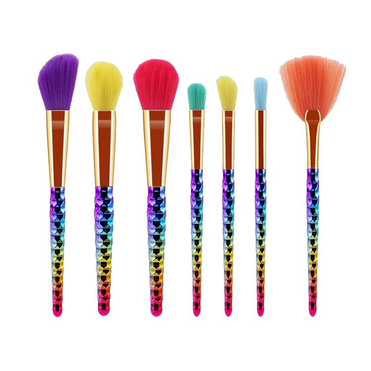 Amazon Hot Selling Cosmetic Beauty Tools Rainbow Color 7pcs Mermaid Makeup Brush Set with Micro Crystal Fiber
Amazon Hot Selling Cosmetic Beauty Tools Rainbow Color 7pcs Mermaid Makeup Brush Set with Micro Crystal Fiber