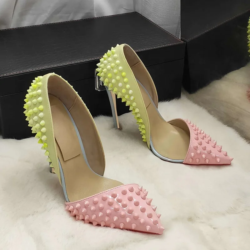 Brand Shoes Women Pumps High Heel Shoes Rivet Pointed Toe Ladies Wedding Party Pumps
Brand Shoes Women Pumps High Heel Shoes Rivet Pointed Toe Ladies Wedding Party Pumps