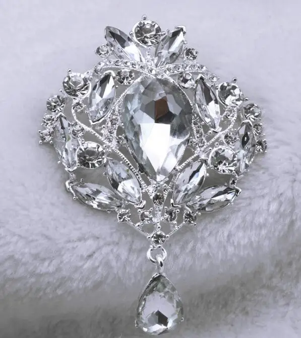 Elegant Custom Metal Silver Jewelry Broches Water droplets Crystal Rhinestone Brooch For Clothing Decoration
Elegant Custom Metal Silver Jewelry Broches Water droplets Crystal Rhinestone Brooch For Clothing Decoration