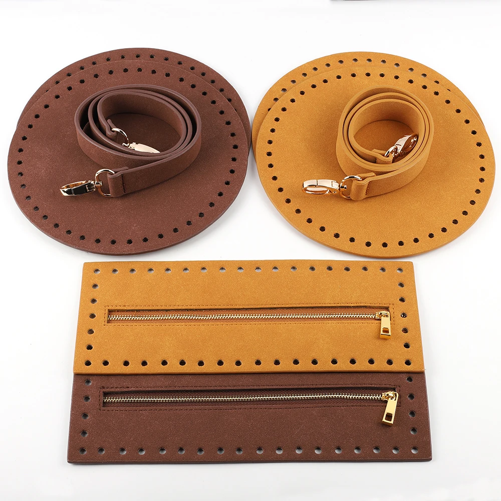 Stock PU leather black brown coffee DIY crochet bag leather zipper round bag bottom bag set accessories, Tan/black/coffee
Stock PU leather black brown coffee DIY crochet bag leather zipper round bag bottom bag set accessories, Tan/black/coffee