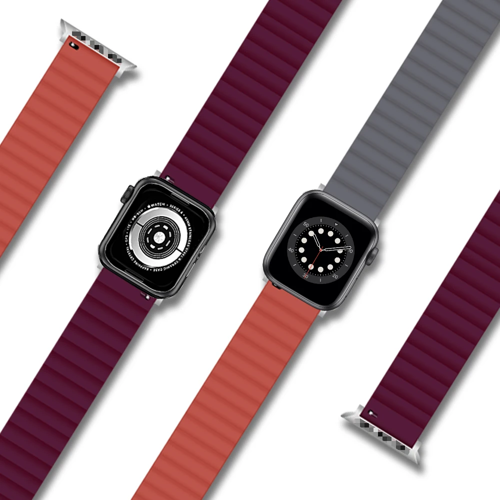 Wholesale Price OEM New Silicone Magnetic Compatible Watch Bans for Apple Watch 7 38/40/41mm 42/44/45mm, 10 colors
Wholesale Price OEM New Silicone Magnetic Compatible Watch Bans for Apple Watch 7 38/40/41mm 42/44/45mm, 10 colors