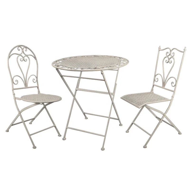 Fancy French Style White Metal Garden Eden Furniture Dining Table