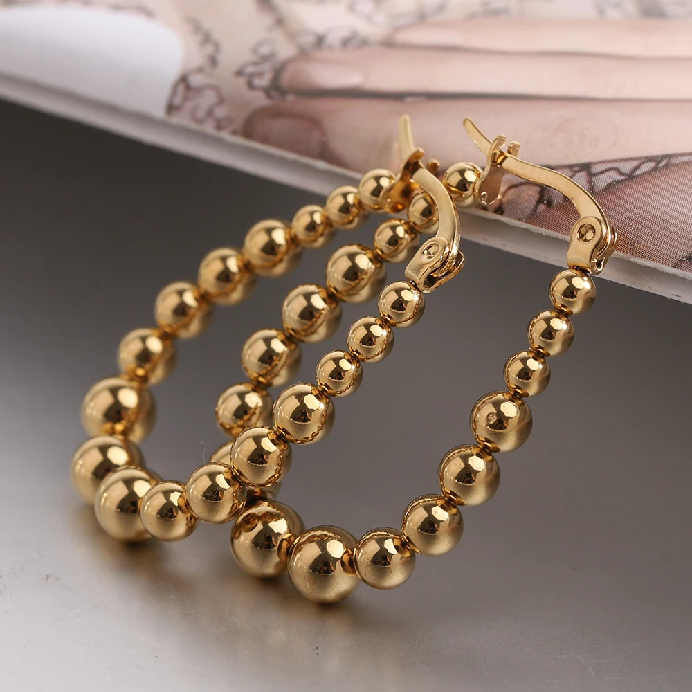 2023 Waterproof Seed Beads Earrings Gold Ball Hoops Beaded U-shaped Earrings Stainless Steel Irregular Earrings Gift for Her
2023 Waterproof Seed Beads Earrings Gold Ball Hoops Beaded U-shaped Earrings Stainless Steel Irregular Earrings Gift for Her