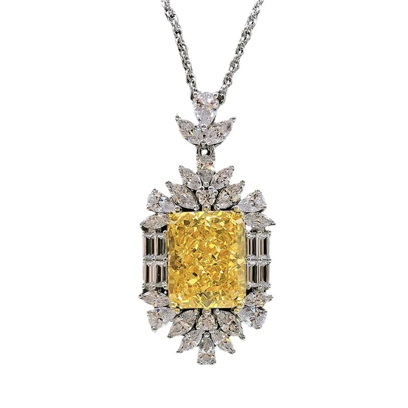 Fashionable design High Carbon Diamond 925 Sterling Silver Dainty Pendants Gemstone Radiant Cut Necklaces Luxury
Fashionable design High Carbon Diamond 925 Sterling Silver Dainty Pendants Gemstone Radiant Cut Necklaces Luxury