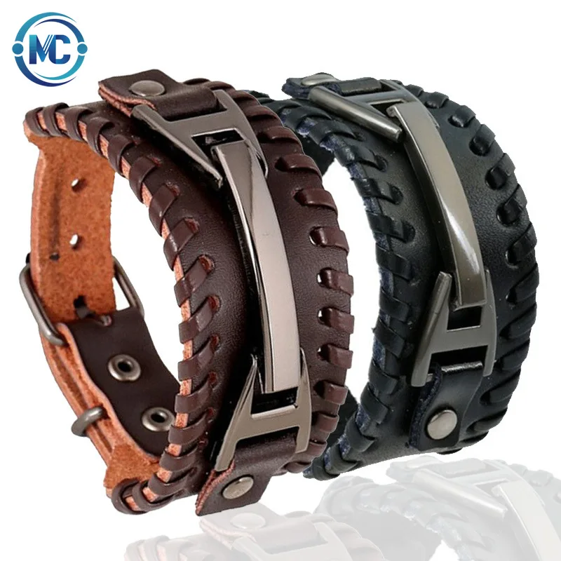 European and American fashion hot-selling jewelry wholesale punk men's cowhide bracelet hand-woven leather chain
European and American fashion hot-selling jewelry wholesale punk men's cowhide bracelet hand-woven leather chain