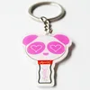 Pink Panda Torch Acrylic Keychain Rings For Women Jewelry Men Boy Bag Keyring