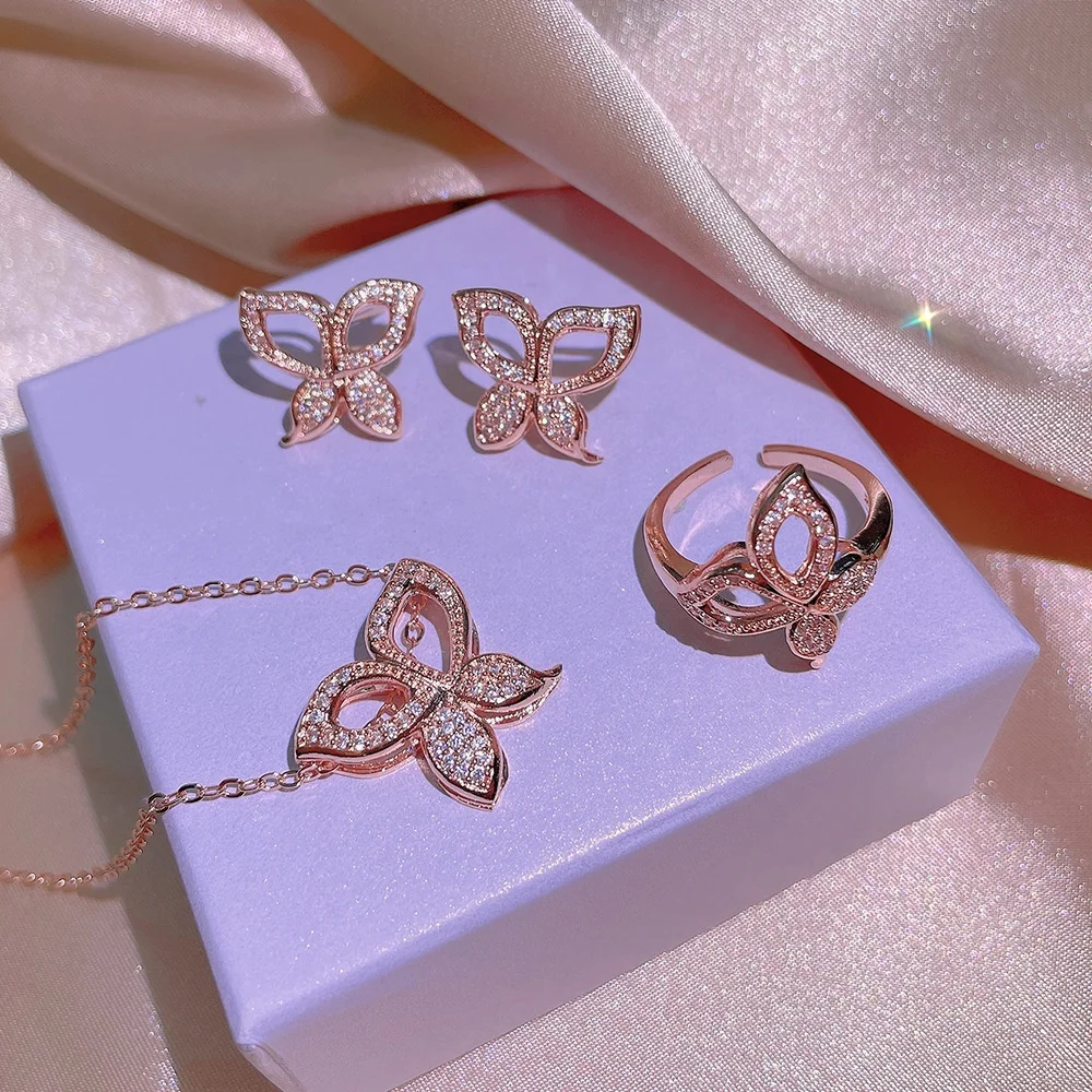 Women's Set butterfly Shape Earrings Necklace Ring Bride Jewelry butterfly Shape Jewelry Women's Wedding Jewelry, Customized color
Women's Set butterfly Shape Earrings Necklace Ring Bride Jewelry butterfly Shape Jewelry Women's Wedding Jewelry, Customized color