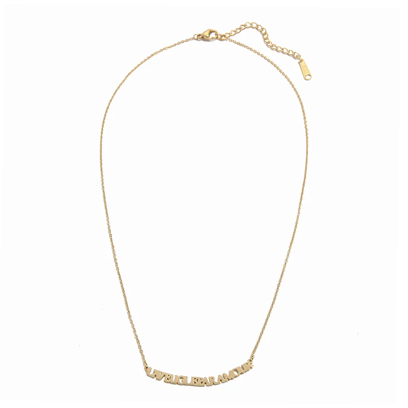 Spot Wholesale New Vacuum Plating Non Tarnish Gold Stainless Steel Letter Necklace Jewelry, Gold color
Spot Wholesale New Vacuum Plating Non Tarnish Gold Stainless Steel Letter Necklace Jewelry, Gold color