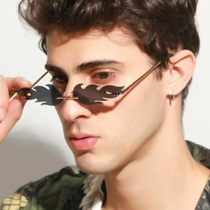 Fashion Rimless Men Sunglasses Women Trendy Fire Flame Sun Glasses Female Male Vintage Black Mirror Shades Metal Oculos De Sol
Fashion Rimless Men Sunglasses Women Trendy Fire Flame Sun Glasses Female Male Vintage Black Mirror Shades Metal Oculos De Sol