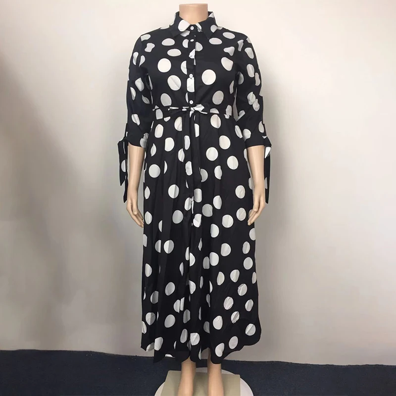 High Quality 2022 Fall Plus Size Dresses Casual Ladies Button Blouse Long Sleeve Polka Dot Print Women Dress
High Quality 2022 Fall Plus Size Dresses Casual Ladies Button Blouse Long Sleeve Polka Dot Print Women Dress