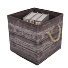 Foldable mini fabric cardboard material open top storage boxes with handles