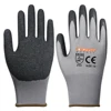latex fabric crinkle coating industrial nylon thermal forestry working safety knitted gloves with white shell