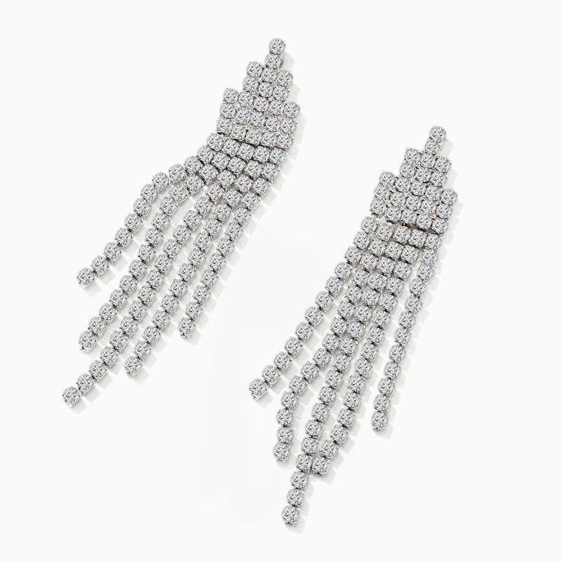 925 Silver Pin Long Crystal Tassel Dangle Stud Earrings Luxury Wedding Party Earrings Club Gifts
925 Silver Pin Long Crystal Tassel Dangle Stud Earrings Luxury Wedding Party Earrings Club Gifts