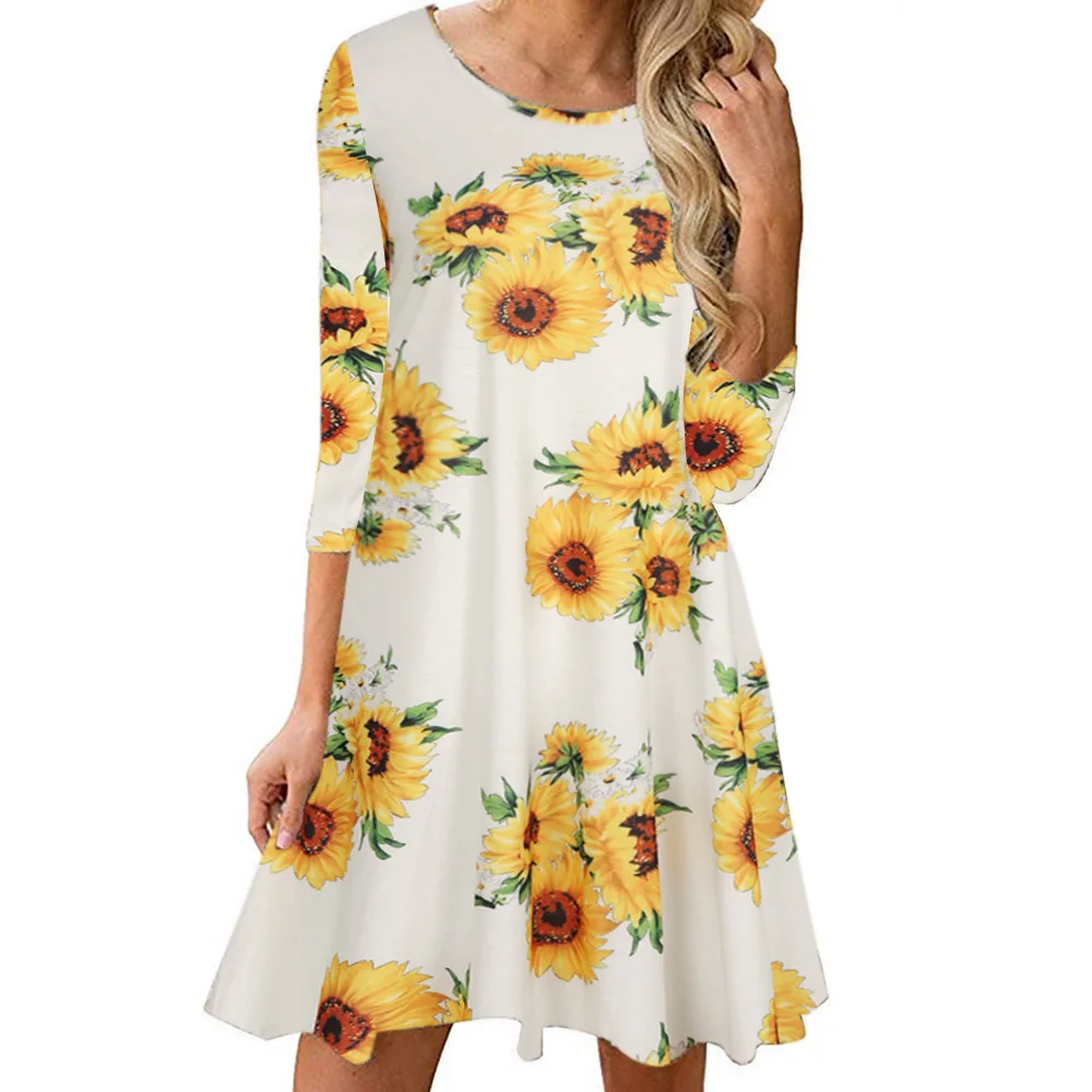 Hot new arrival women's floral dress 7 / 4 sleeve national style casual dress loose waist large swing summer dress
Hot new arrival women's floral dress 7 / 4 sleeve national style casual dress loose waist large swing summer dress
