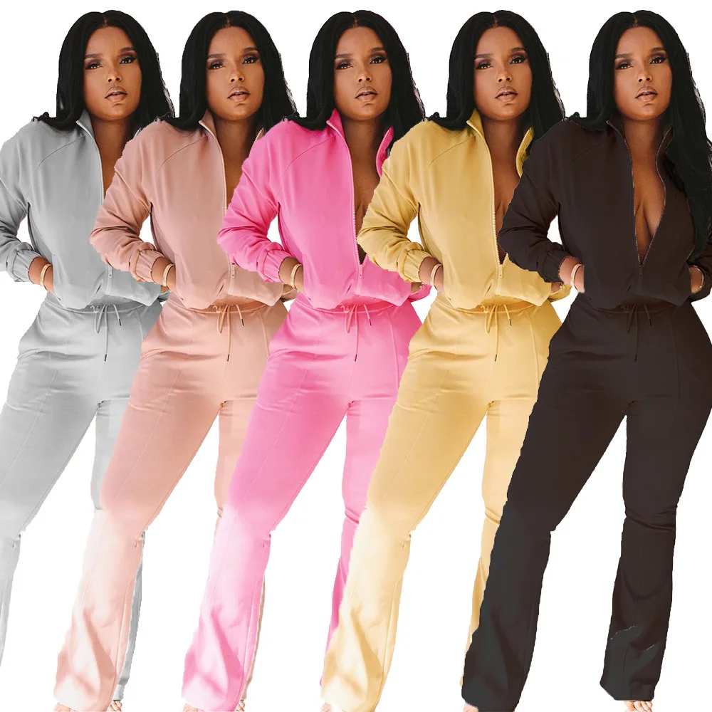 2021 Wholesale Lady 2 Pcs Zipper Solid Color Casual Tracksuit Winter Plus Size Women Two Piece Set
2021 Wholesale Lady 2 Pcs Zipper Solid Color Casual Tracksuit Winter Plus Size Women Two Piece Set