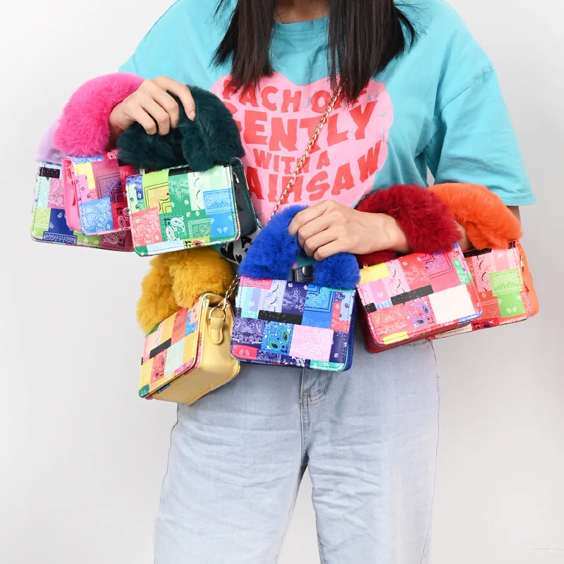 Colorful Shoulder Hand Bags For Women Fall Luxury Ladies Fur Handle Purses And Handbags, 8 colors
Colorful Shoulder Hand Bags For Women Fall Luxury Ladies Fur Handle Purses And Handbags, 8 colors