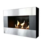 2016 indoor used wall hanging bioethanol fireplace stainless steel frame