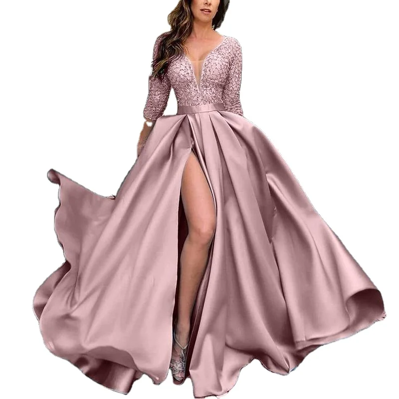 2021 Party Formal Lace Satin Royal Blue Long Sleeve Evening Wedding Dresses, Picture
2021 Party Formal Lace Satin Royal Blue Long Sleeve Evening Wedding Dresses, Picture