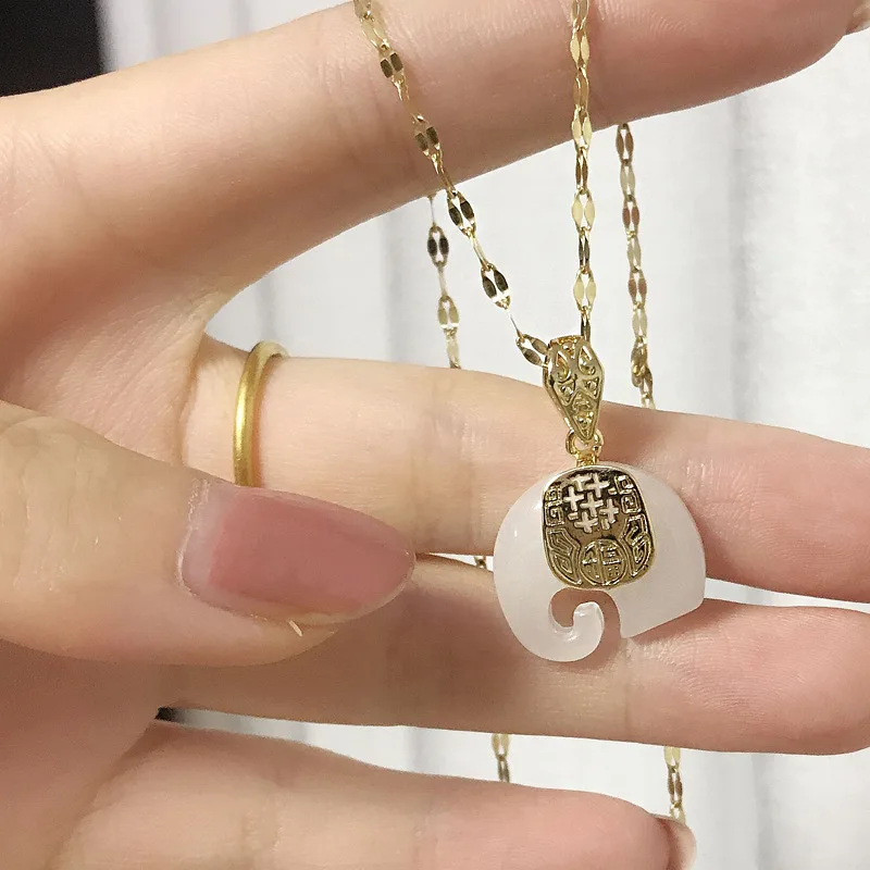 Good Fortune Genuine Jade Pendant Necklace Stainless Steel Wave Chain Natural Jade Elephant Pendant Necklace Jewelry
Good Fortune Genuine Jade Pendant Necklace Stainless Steel Wave Chain Natural Jade Elephant Pendant Necklace Jewelry