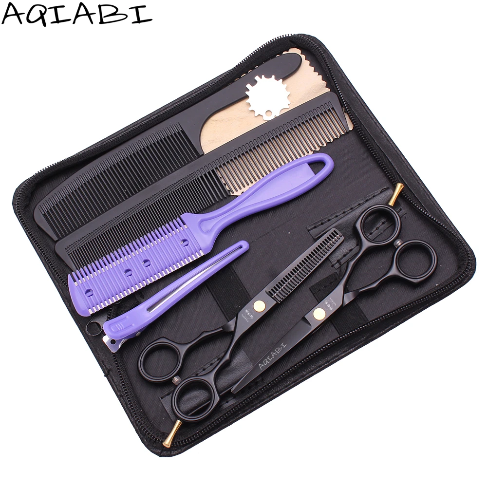 Professional Hair Cutting Scissors 5.5'' AQIABI Japanese Steel Cutting Scissors Thinning Shears Hair Scissors A1104, Black
Professional Hair Cutting Scissors 5.5'' AQIABI Japanese Steel Cutting Scissors Thinning Shears Hair Scissors A1104, Black