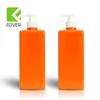 16 oz 500ml PET lotion pump cosmetic container custom design square plastic shampoo bottles