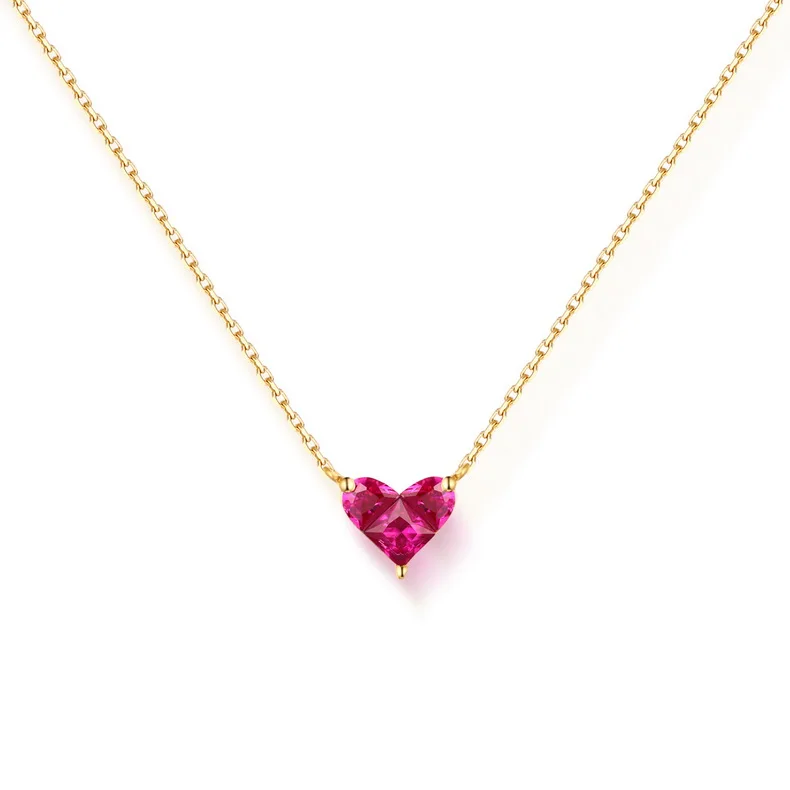 Lovely Red Heart Pendant Necklaces Genuine Solid 14k Gold Natural Corundum Necklace, Yellow gold
Lovely Red Heart Pendant Necklaces Genuine Solid 14k Gold Natural Corundum Necklace, Yellow gold