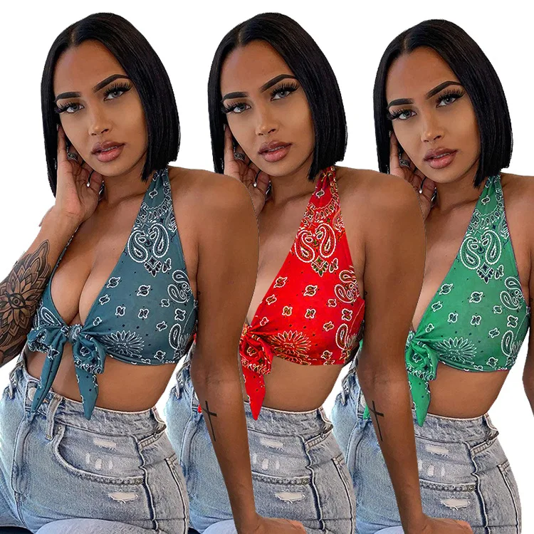 2021 New Summer fashion Backless Bandage Print Halter Crop Top Clubwear woman tops fashionable Womens crop tshirt
2021 New Summer fashion Backless Bandage Print Halter Crop Top Clubwear woman tops fashionable Womens crop tshirt