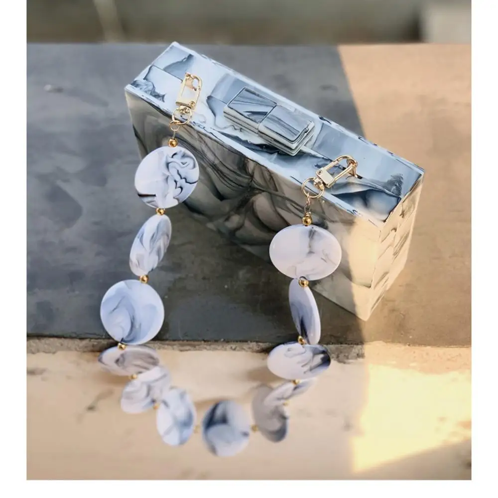 fashion chunky marble acrylic bead chain