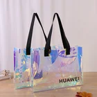 Shopping Bag Tote Custom Transparent PVC Shopping Bag Holographic Pvc Tote Bag