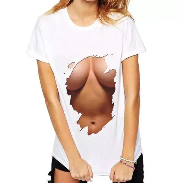 Fashion casual Women Sexy body printed T-shirt Casual Thin section personality Tshirt clothing
Fashion casual Women Sexy body printed T-shirt Casual Thin section personality Tshirt clothing